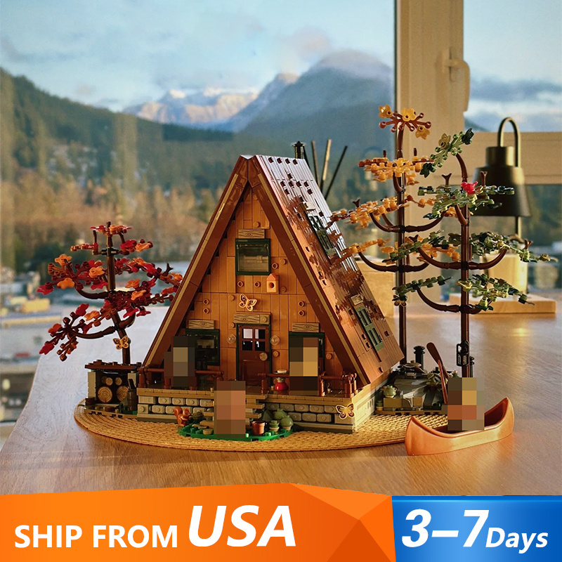 A-Frame Cabin Ideas 21338 Buildings Blocks Bricks 2082±pcs from USA 3-7 Days Delivery.