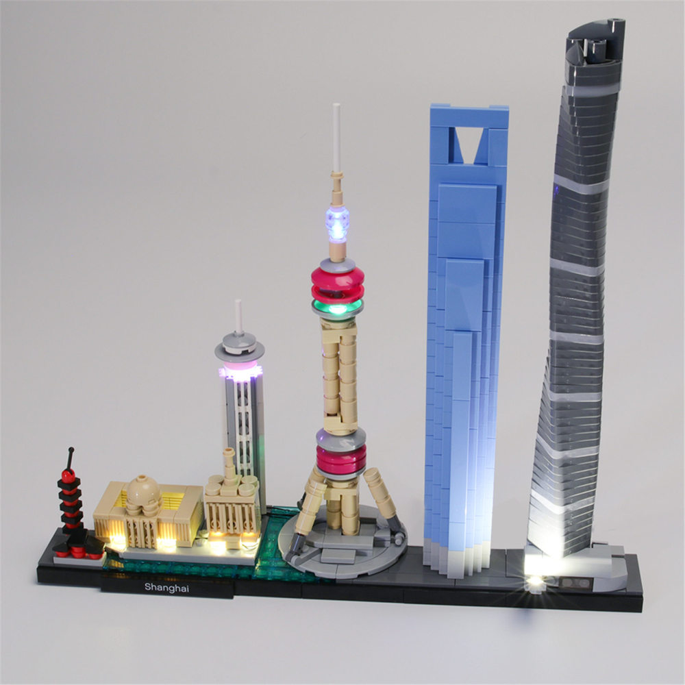【Light Sets】Bricks LED lighting 21039 Architecture Series Shanghai Buildings.
