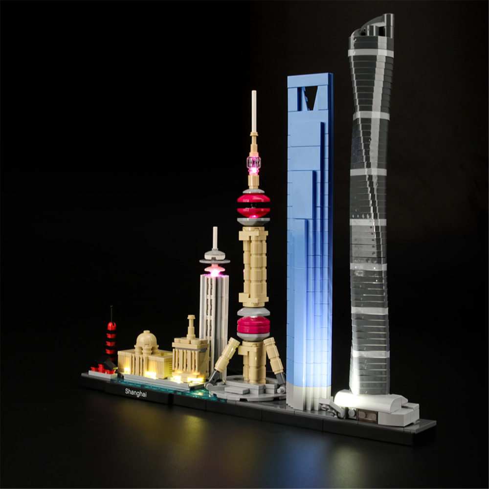 【Light Sets】Bricks LED lighting 21039 Architecture Series Shanghai Buildings.