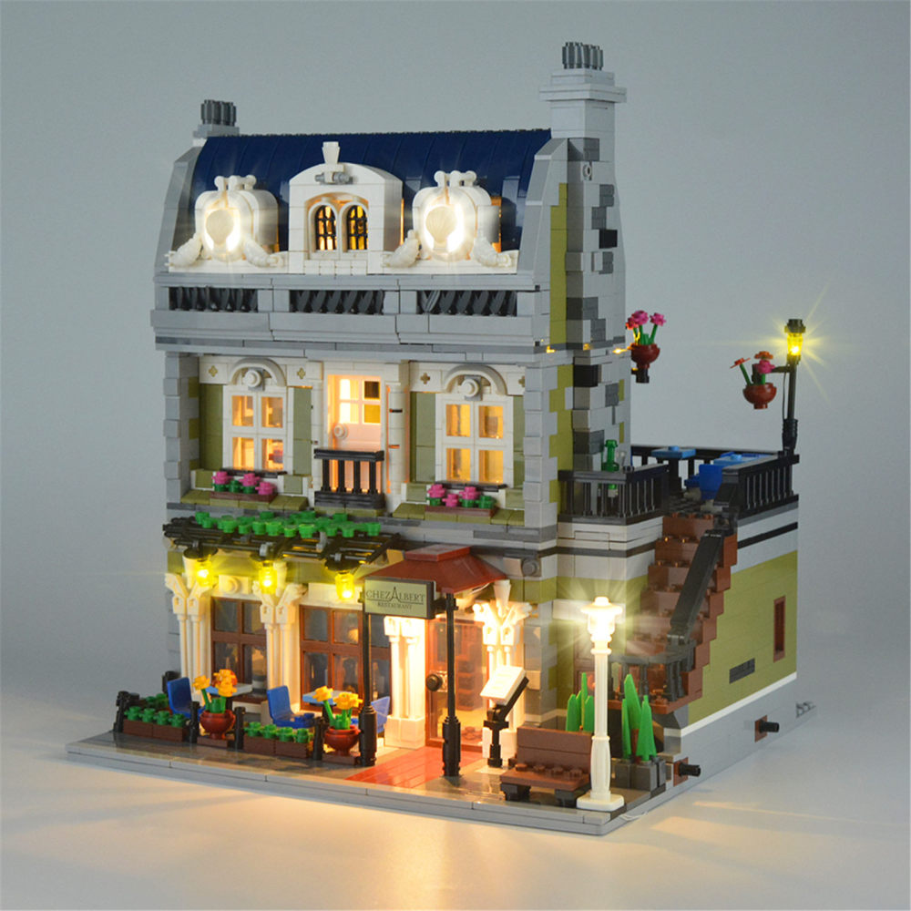 【Light Sets】Bricks LED lighting 10243 Modular Buildings Series Parisian Restaurant.