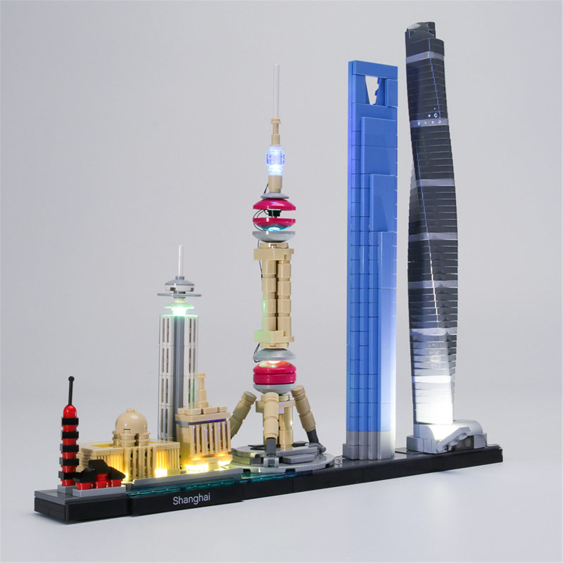 【Light Sets】Bricks LED lighting 21039 Architecture Series Shanghai Buildings.