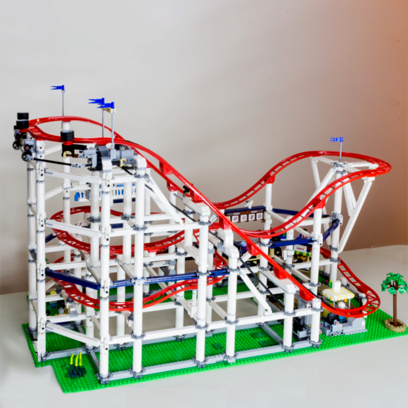{With Motor} Fairground Roller Coaster Creator 10261 Building Block Brick 4124±pcs USA 3-7 Day Delivery.