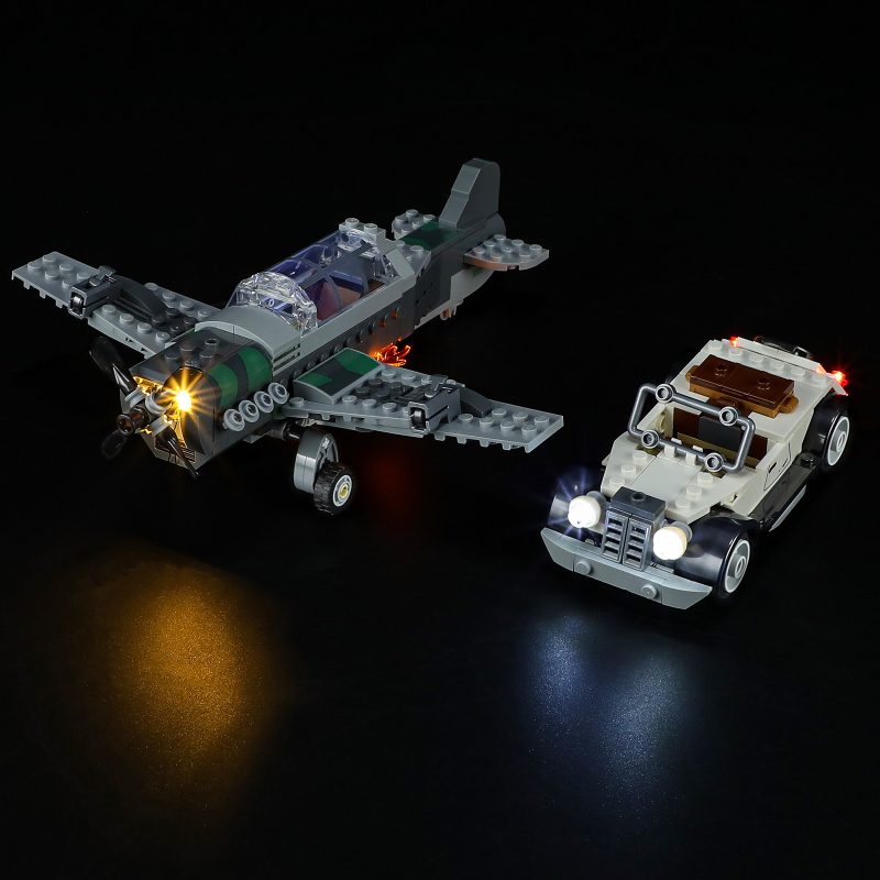【Light Sets】Bricks LED Lighting 77012 Movie & Game Indiana Jones Fighter Plane Chase