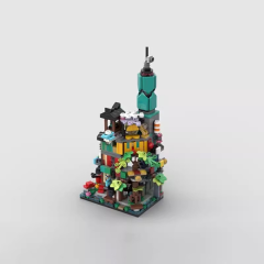 MOC 107816 Mini Modular 71741 Ninjago City Gardens 611±pcs