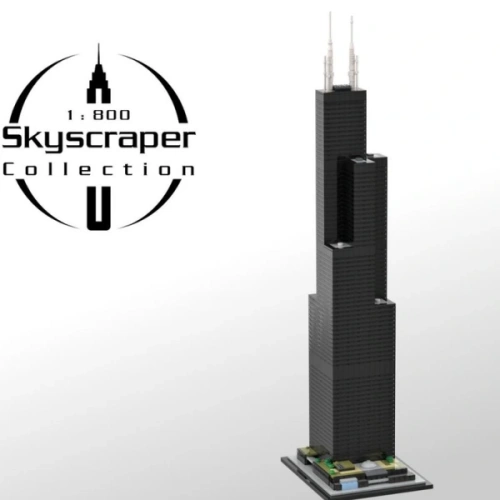 MOC 127024 Willis Tower Sears Tower 1 800 Scale US Warehouse Express Custom LEGO Model