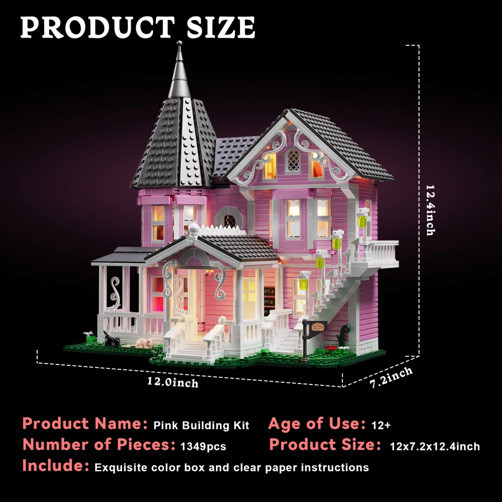 Pink Lego Mansion Instructions MOC F-C10017 The Pink Palace