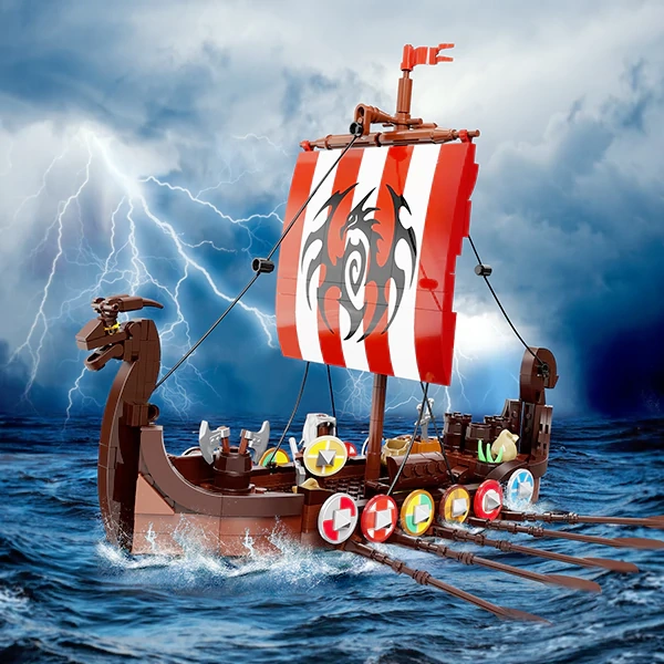 MOC F-C6129 Viking Ship Custom LEGO Model