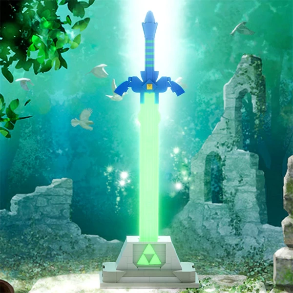 GoBricks MOC F-A0614 The Legend Of Zelda Master Sword Glowing