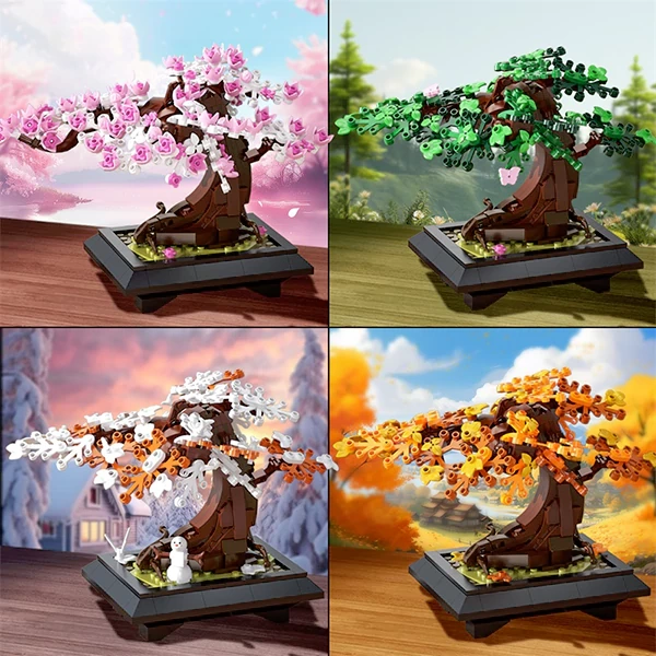 GoBricks MOC F-A0638 Four Seasons Bonsai Custom LEGO Model
