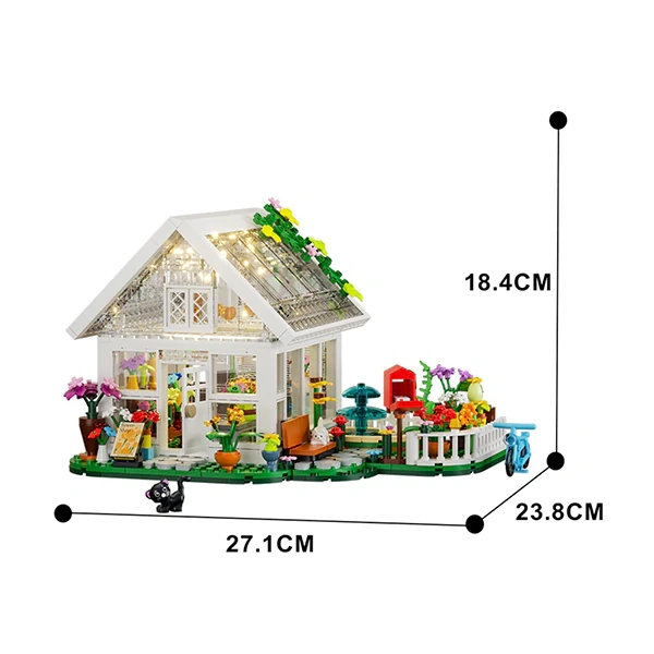 GoBricks MOC F-A0603 White Flower House