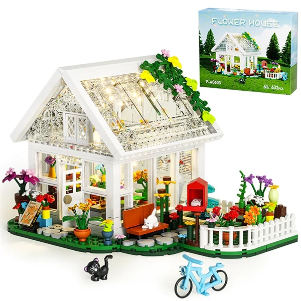GoBricks MOC F-A0603 White Flower House
