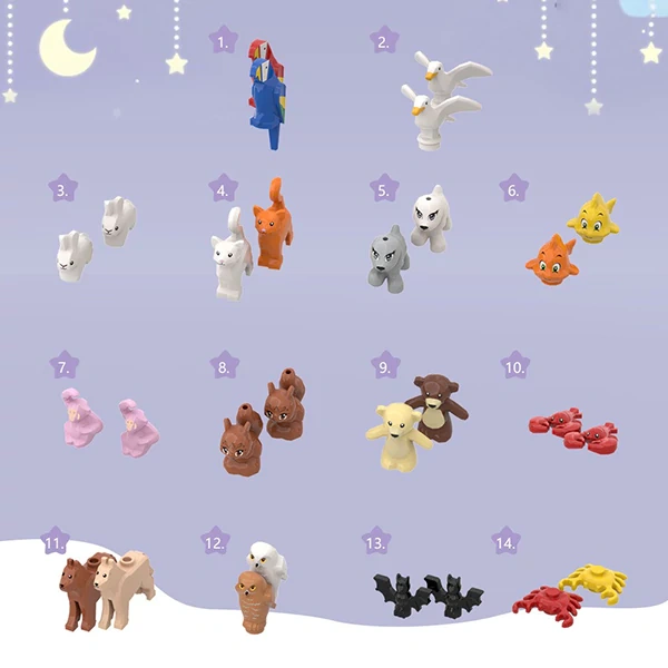 GoBricks MOC F-A0666 Christmas 24mini Animal Countdown Calendar