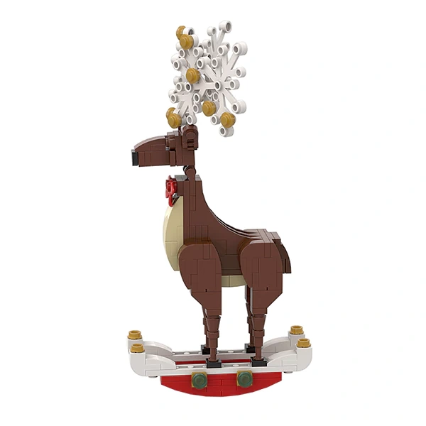GoBricks MOC A0157Y02 G2113 Christmas Deer Ornament Natural Brown