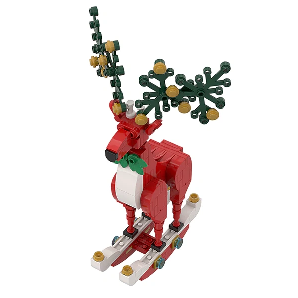 GoBricks MOC A0157Y01 G2112 Christmas Deer Ornament Festival Red