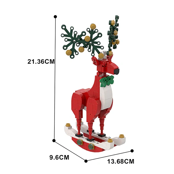 GoBricks MOC A0157Y01 G2112 Christmas Deer Ornament Festival Red