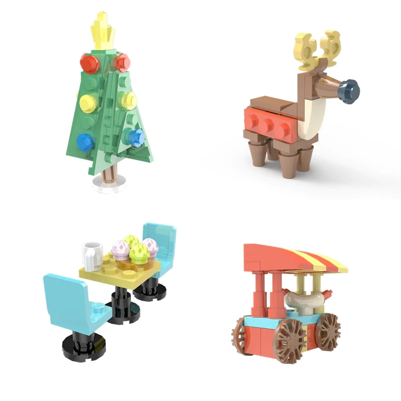 GoBricks MOC F-A0663 Christmas 24 Small Pieces Amusement Park Countdown Calendar