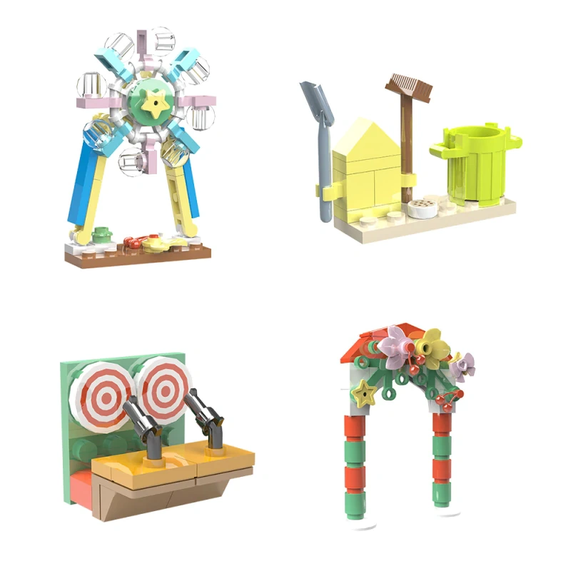 GoBricks MOC F-A0663 Christmas 24 Small Pieces Amusement Park Countdown Calendar