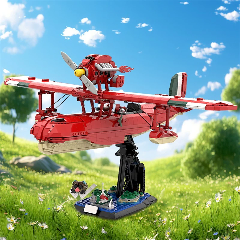 GoBricks MOC 172829 Porco Rosso Savoia S.21 Folgore