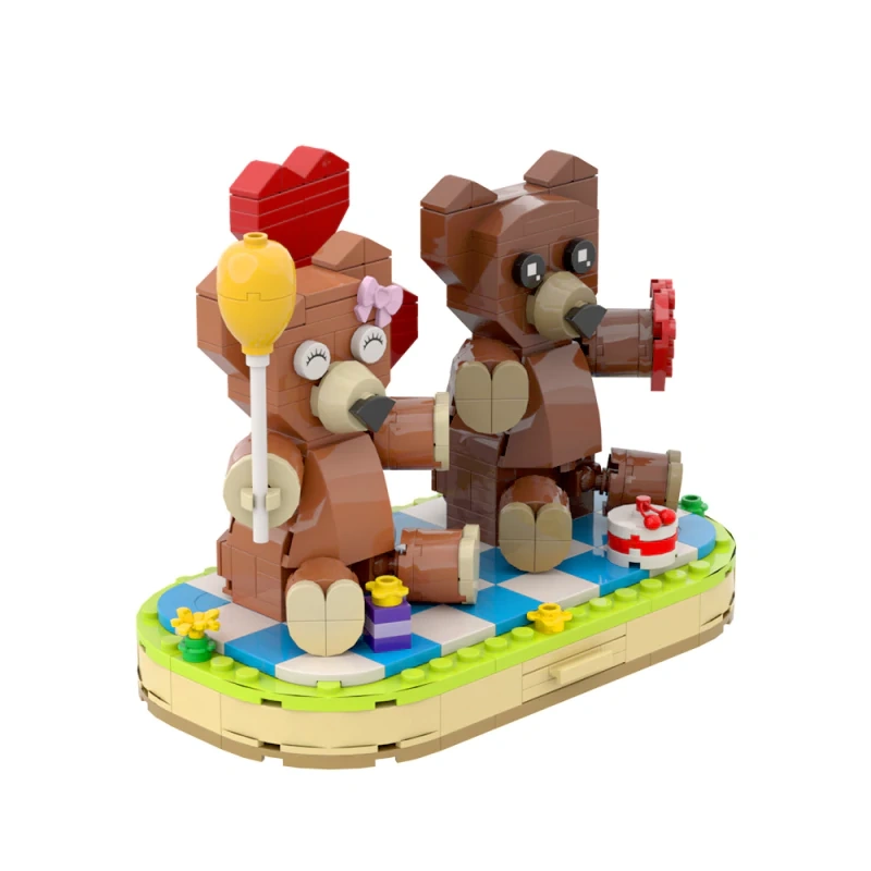 GoBricks MOC A0684 Valentine's Day Lovers Bears