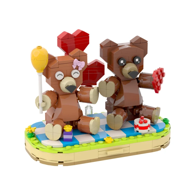 GoBricks MOC A0684 Valentine's Day Lovers Bears