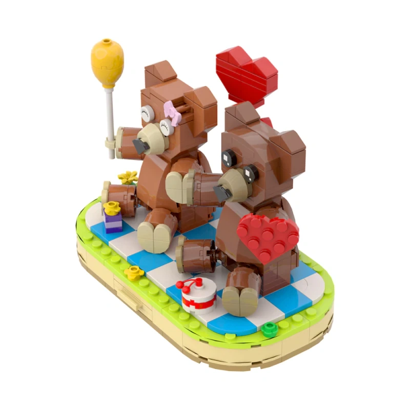 GoBricks MOC A0684 Valentine's Day Lovers Bears