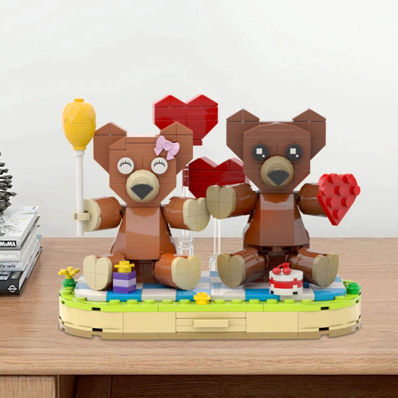 GoBricks MOC A0684 Valentine's Day Lovers Bears