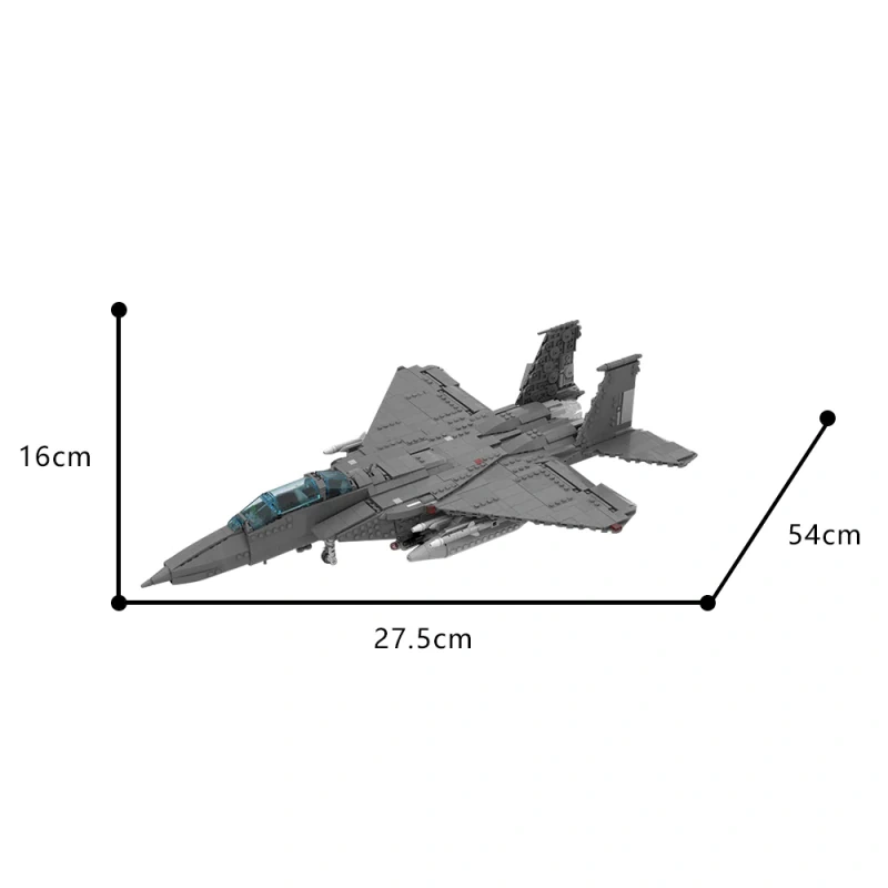 GoBricks MOC 184160 F-15 E Strike Eagle 1:34 Scale V2