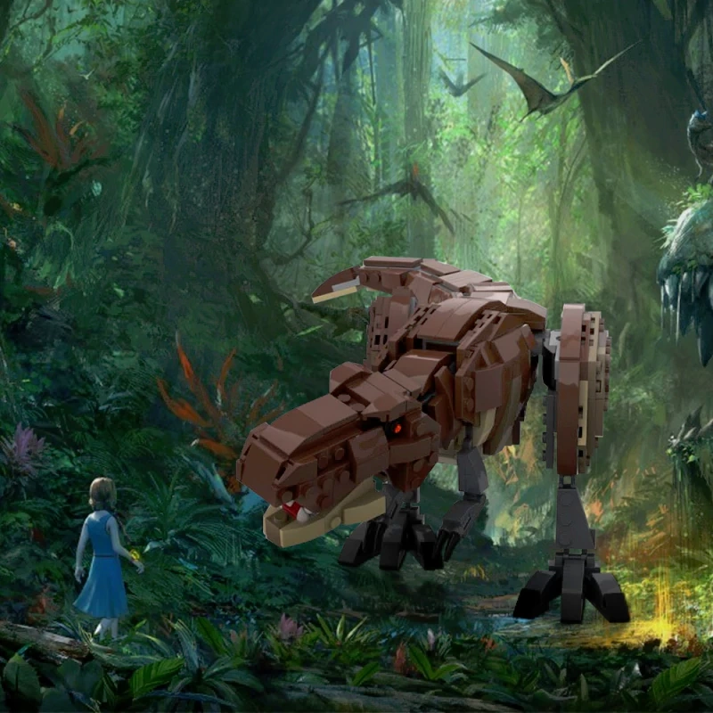 GoBricks MOC 102545 Tyrannosaurus Rex Minifigure Scale