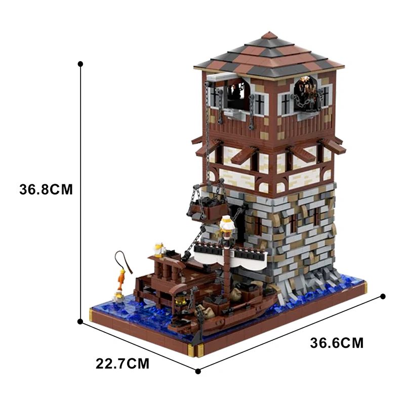 GoBricks MOC 126224 Medieval Lighthouse by dariusdrum Rebrickable