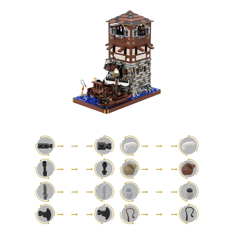 GoBricks MOC 126224 Medieval Lighthouse