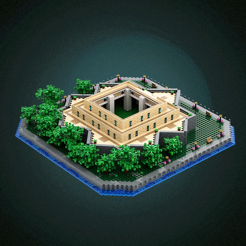 GoBricks MOC 49317?Statue Of Liberty Base Add-on Base For Statue Of Liberty 21042