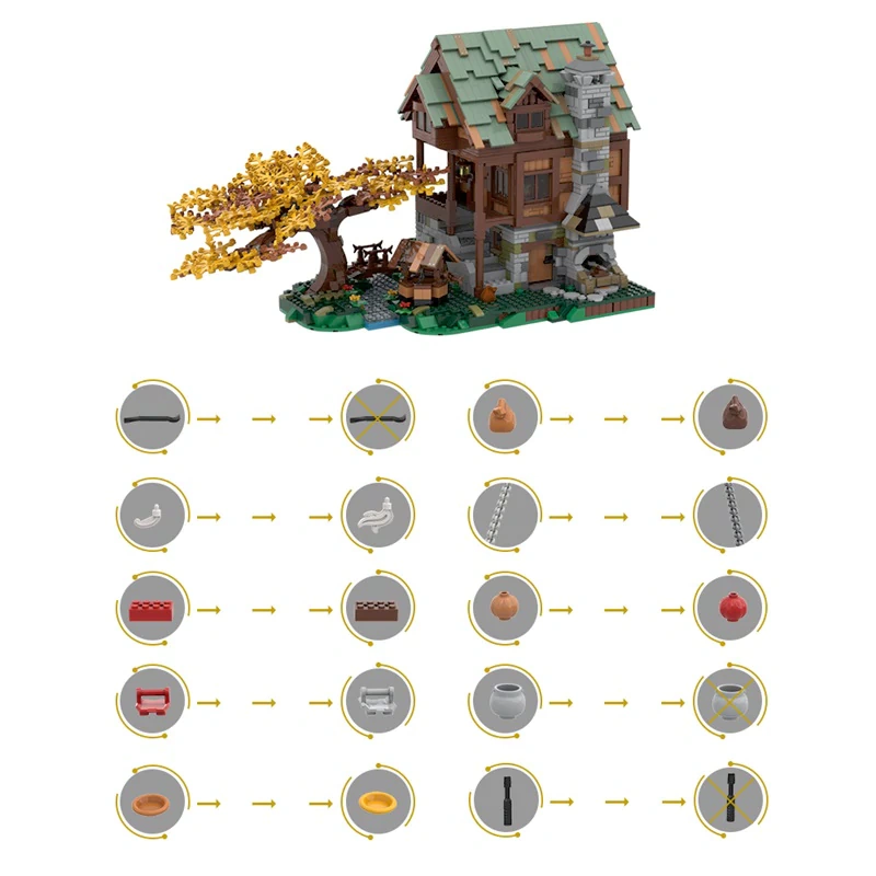 GoBricks MOC 68018 Old Blacksmith's Shop For Tools