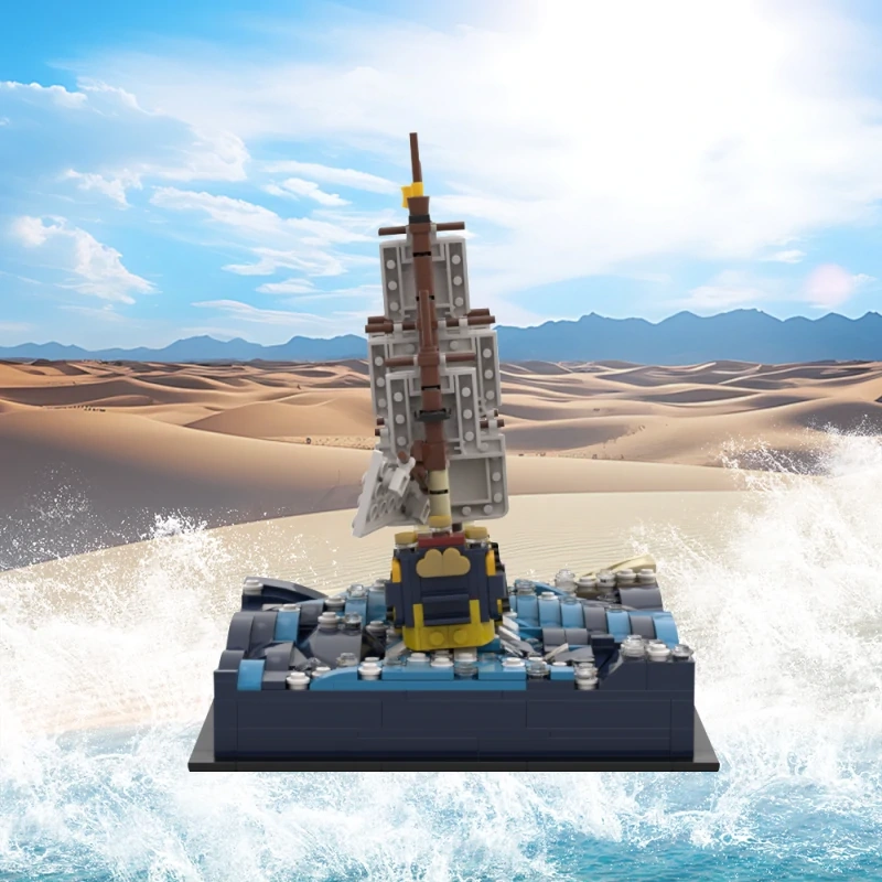 GoBricks MOC 184284 Les Aventures de Tintin et Milou The Unicorn Breaches Through The Dunes