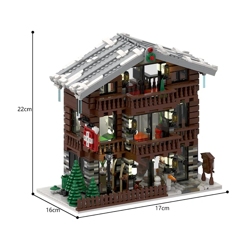 MOC 91029 Winter Village Swiss Restaurant And Hotel