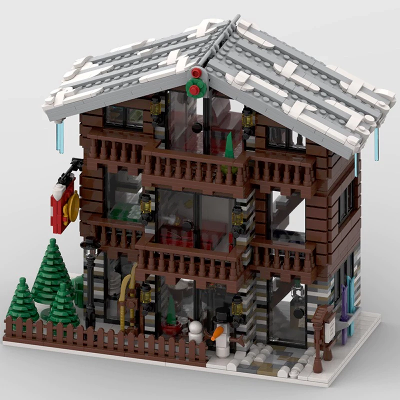 MOC 91029 Winter Village Swiss Restaurant And Hotel