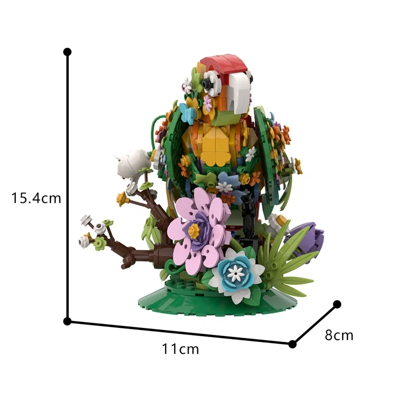 GoBricks MOC A1441 Flower Bird