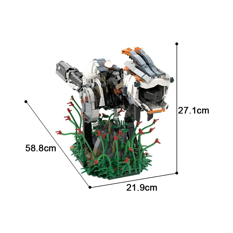 GoBricks MOC A1300Y01 Horizon Zero Dawn Red Eye Observer Blue White And Gray Version