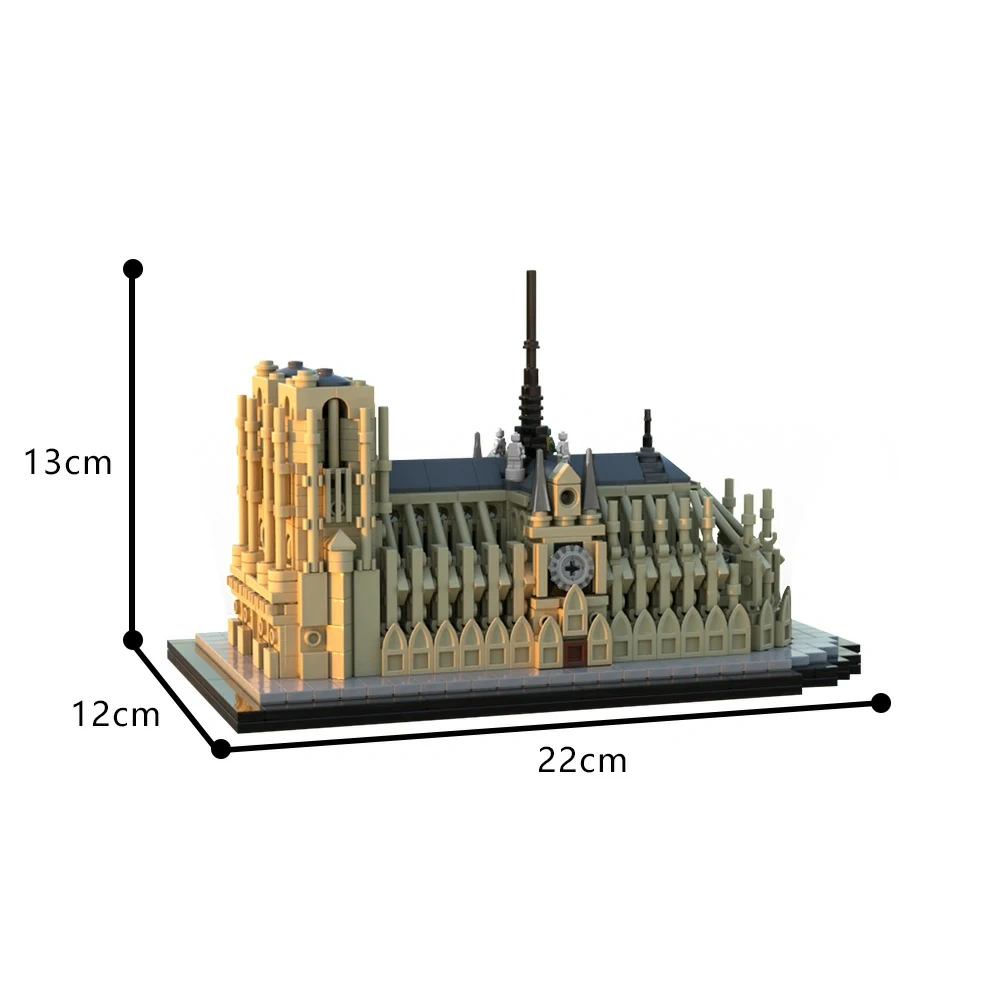 GoBricks MOC 192777 Notre Dame de Paris 1:800