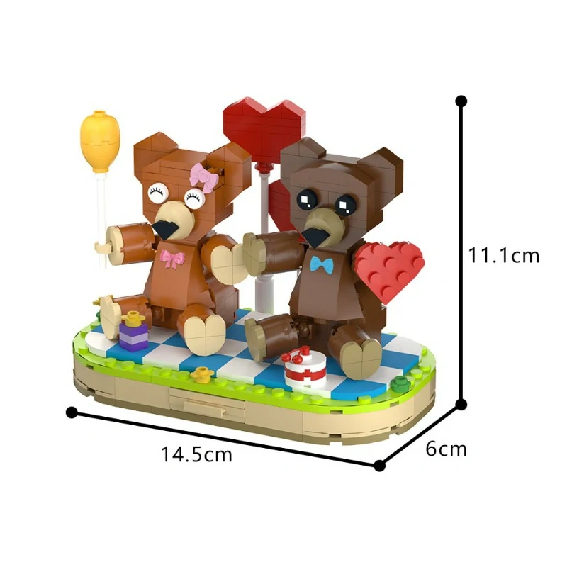 GoBricks MOC F-A0684 Valentine's Day Couple Bears