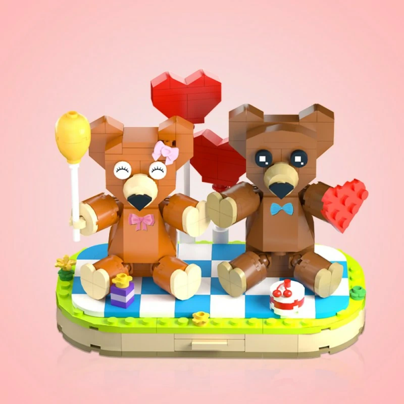 GoBricks MOC F-A0684 Valentine's Day Couple Bears