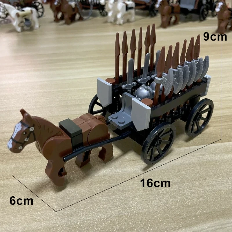MOC 00325 Medieval Chariot Prisoner Car Military Weapon Accessories