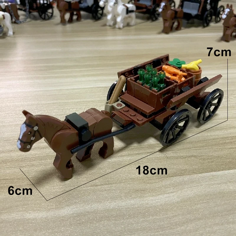 MOC 00325 Medieval Chariot Prisoner Car Military Weapon Accessories