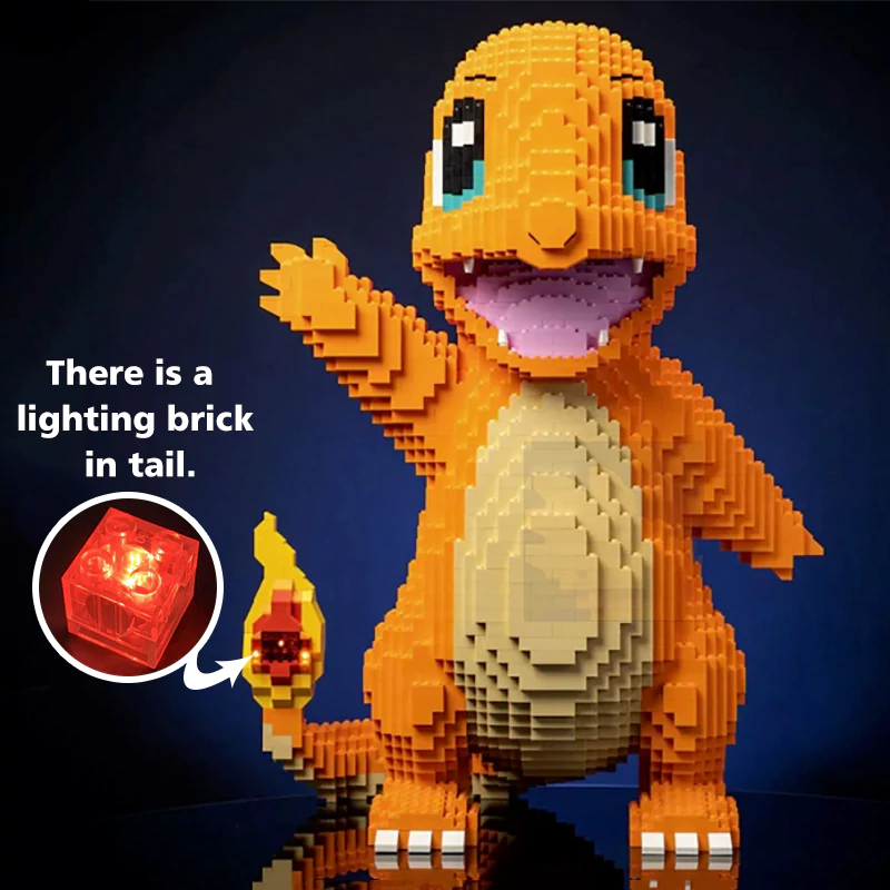 The tail of the Charmander building blocks can light up.