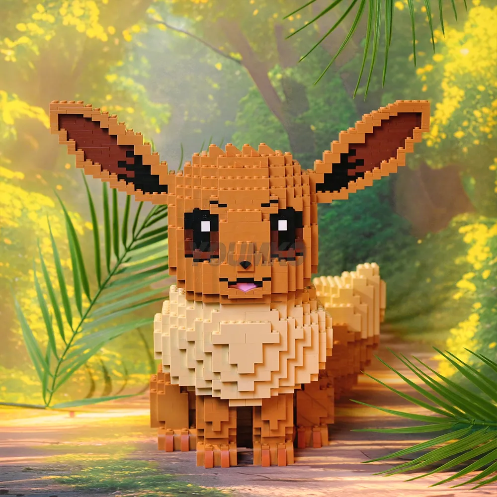 Youmko sells life-size pixel-style Eevee building blocks.