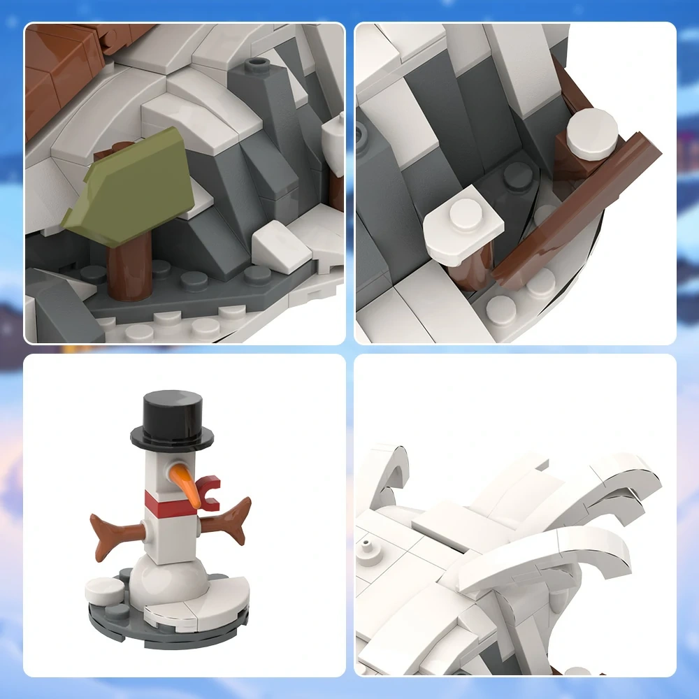GoBricks MOC A1662 Calvin And Hobbes Sledding