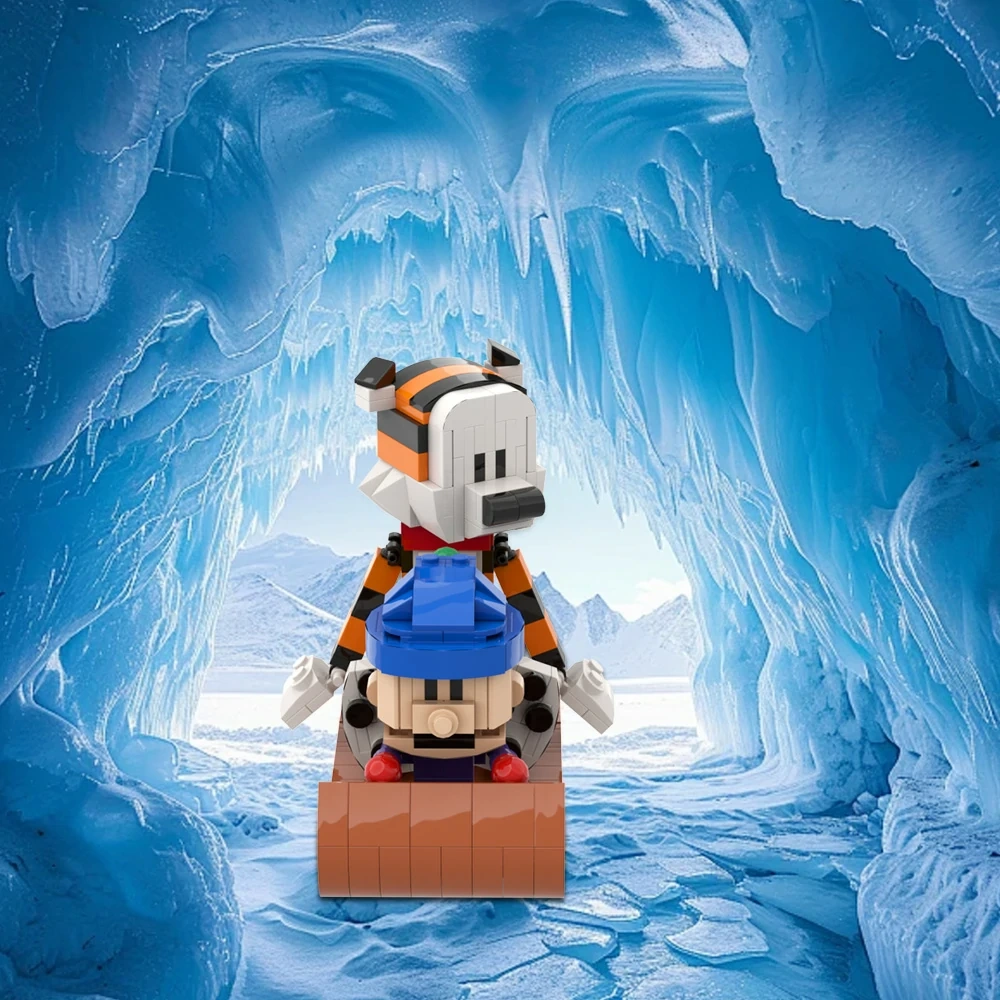 GoBricks MOC A1662 Calvin And Hobbes Sledding