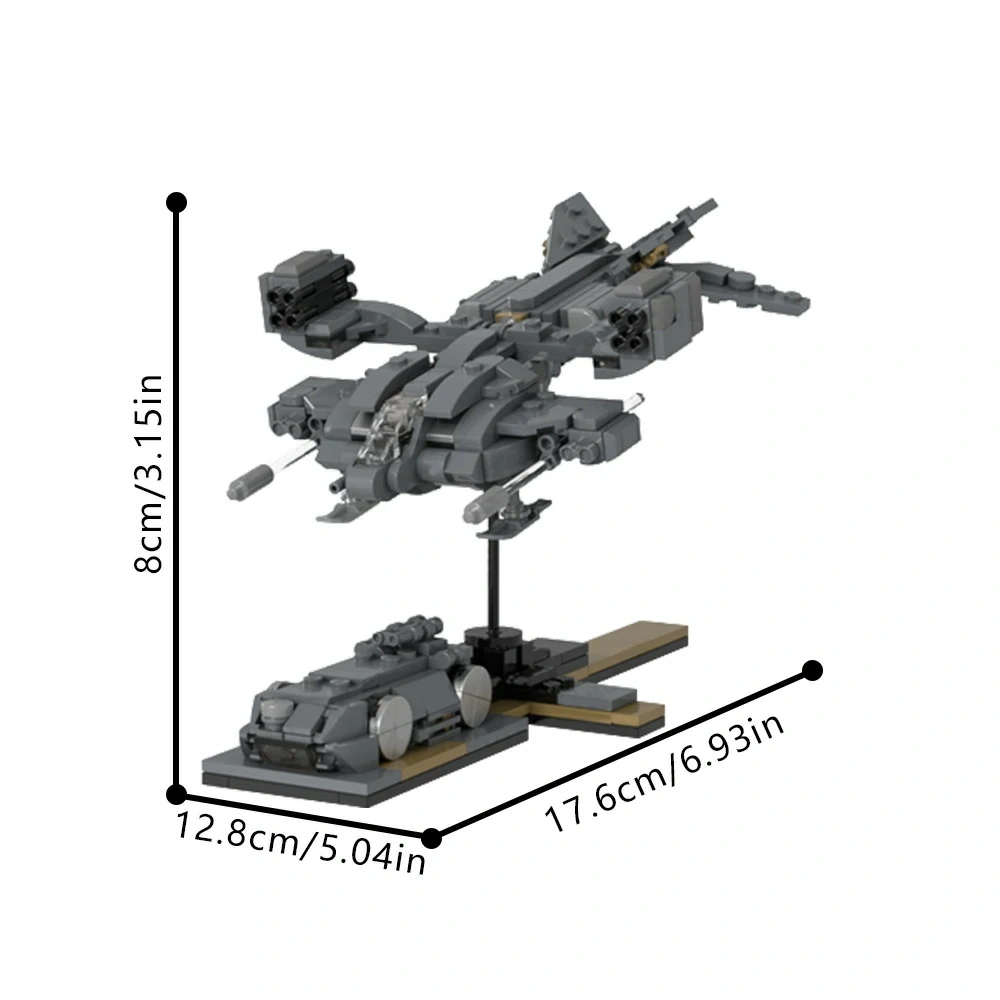 GoBricks MOC 201904 Alien Micro Size UD-4L Cheyenne Dropship Landing Position With Nano M577 APC