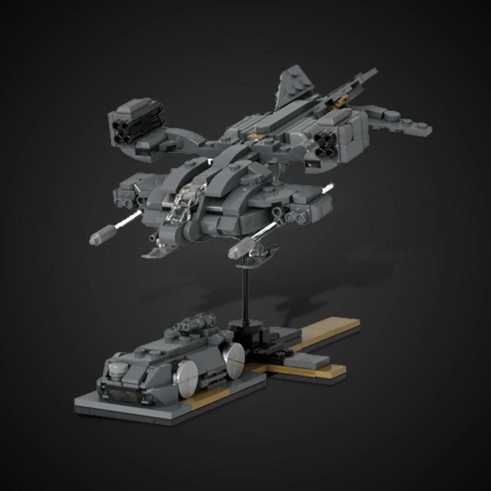 GoBricks MOC 201904 Alien Micro Size UD-4L Cheyenne Dropship Landing Position With Nano M577 APC