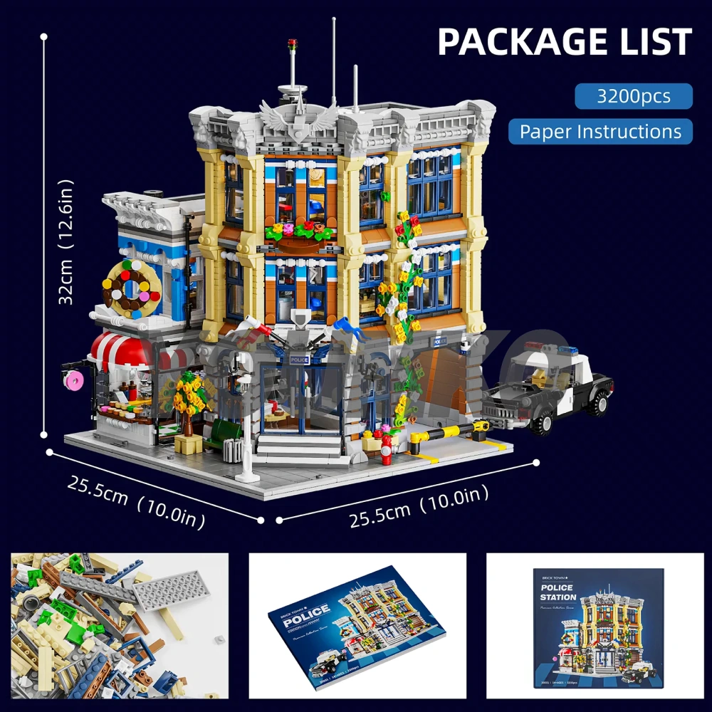 [Deal] [With Original Box] Studio MOC 20001 Corner Police Station Brick Town Europe Warehouse Express