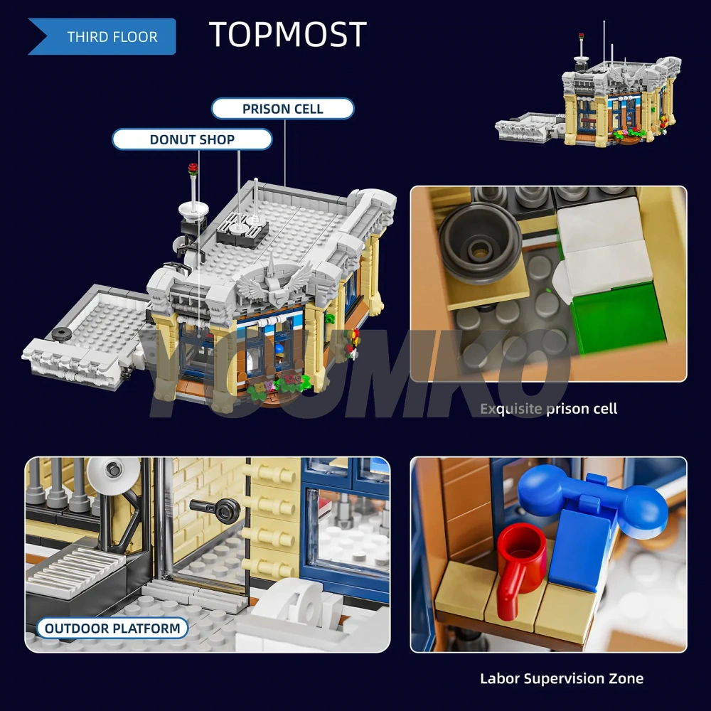 [Deal] [With Original Box] Studio MOC 20001 Corner Police Station Brick Town Europe Warehouse Express